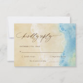Blue Summer Ocean Beach Wedding RSVP Card (Vorderseite)