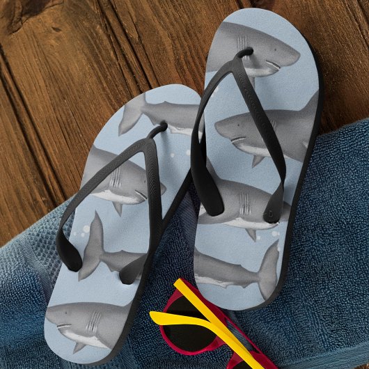 Blue Summer Sharks Cooles Muster Badesandalen