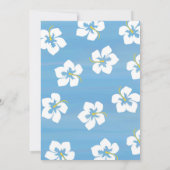 Blue Summer Tropical Floral Custom Party Einladung (Rückseite)
