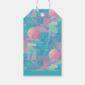 Blue Summer Vaporwave Sunset Birthday Geschenkanhänger (Rückseite)