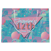 Blue Summer Vaporwave Sunset Geburtstag Große Geschenktüte (Vorderseite)