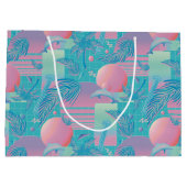Blue Summer Vaporwave Sunset Geburtstag Große Geschenktüte (Rückseite)