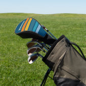Blue Sun Across Striping with Name Golf Headcover (In SItu)