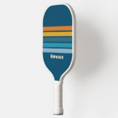 Blue Sun Across Striping with Name Pickleball Schläger (Links)