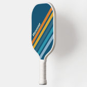 Blue Sun Angled Striping with Name Pickleball Schläger (Links)