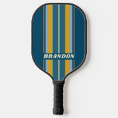 Blue Sun Board Stripes with Name Pickleball Schläger (Rückseite)