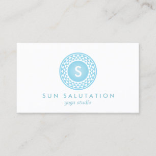 BLUE SUN LOGO MONOGRAM FÜR YOGA STUDIO, LEHRER VISITENKARTE