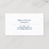 BLUE SUN LOGO MONOGRAM III für YOGA STUDIO Visitenkarte (Rückseite)