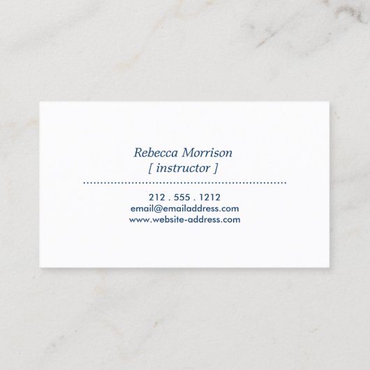 BLUE SUN LOGO MONOGRAM III für YOGA STUDIO Visitenkarte (Rückseite)