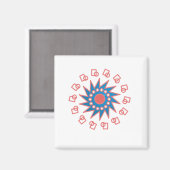 Blue Sun Magnet (Vorderseite/Rückseite)