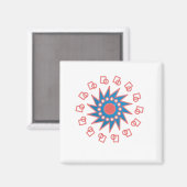 Blue Sun Magnet (Vorderseite/Rückseite)