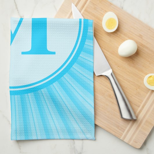 Blue Sun Monogram Personalisiert Handtuch (Viertel Falte)