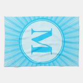 Blue Sun Monogram Personalisiert Handtuch (Horizontal)