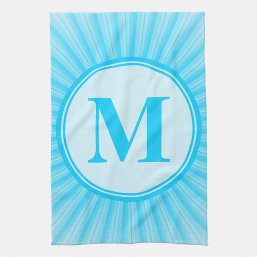Blue Sun Monogram Personalisiert Handtuch (Vertikal)