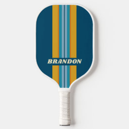Blue Sun Rally Stripe with Name Pickleball Schläger