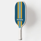 Blue Sun Rally Stripe with Name Pickleball Schläger (Links)