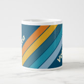 Blue Sun Stripes with Name Jumbo-Tasse (Vorderseite)