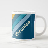 Blue Sun Stripes with Name Jumbo-Tasse (Rechts)