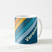 Blue Sun Stripes with Name Kaffeetasse (VorderseiteRechts)