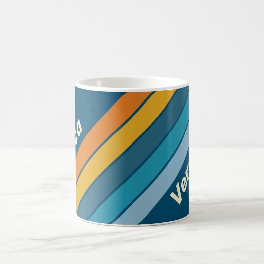 Blue Sun Stripes with Name Kaffeetasse (Mittel)