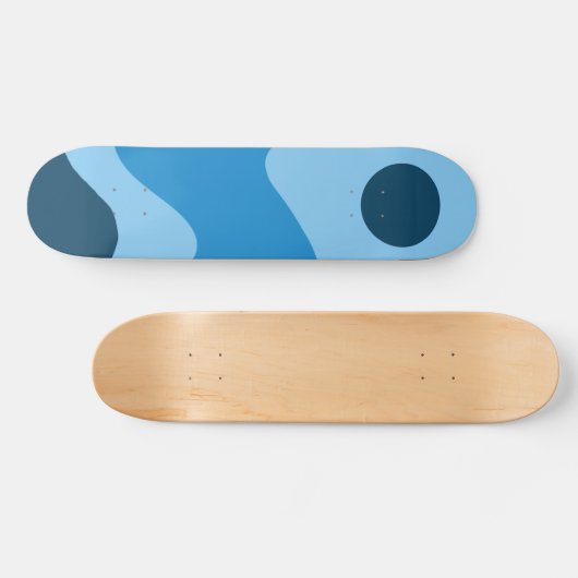 Blue Sun und Wave Halb Pipe Skateboard (Horizontal)