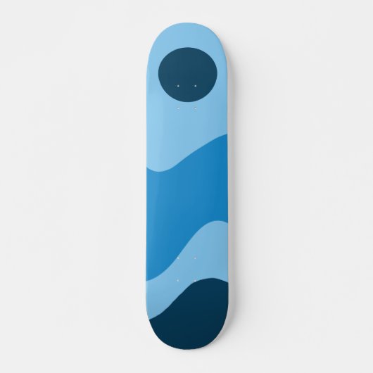 Blue Sun und Wave Halb Pipe Skateboard (Vorne)