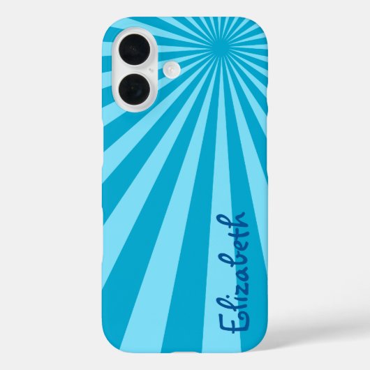 Blue Sunburst "Add Your Name" Case-Mate iPhone Hülle (Rückseite)