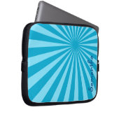 Blue Sunburst "Add Your Name" Laptopschutzhülle (Vorne Rechts)