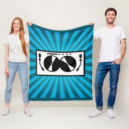 Blue Sunburst DJ Turntable Music Fleecedecke