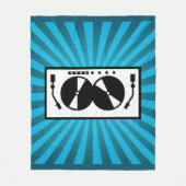 Blue Sunburst DJ Turntable Music Fleecedecke (Vorderseite)