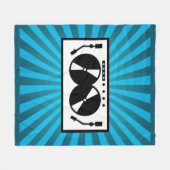 Blue Sunburst DJ Turntable Music Fleecedecke (Vorderseite (Horizontal))