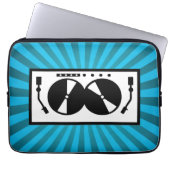 Blue Sunburst DJ Turntable Music Laptopschutzhülle (Vorderseite)