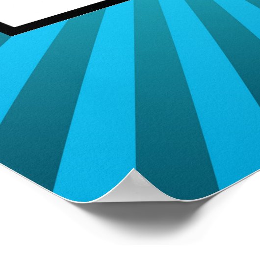 Blue Sunburst DJ Turntable Music Poster (Ecke)