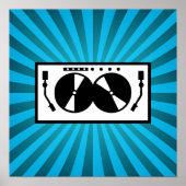 Blue Sunburst DJ Turntable Music Poster (Vorne)