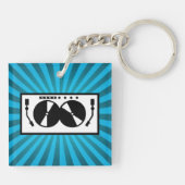 Blue Sunburst DJ Turntable Music Schlüsselanhänger (Rückseite)