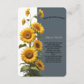 Blue Sunflower Baby Dusche Begleitkarte (Vorderseite)