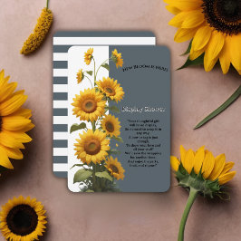 Blue Sunflower Baby Dusche Begleitkarte