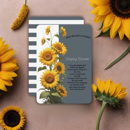 Blue Sunflower Baby Dusche Begleitkarte