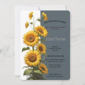 Blue Sunflower Baby Dusche Einladung (Vorderseite)