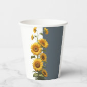 Blue Sunflower Baby Dusche Pappbecher (Vorderseite)