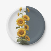 Blue Sunflower Baby Dusche Pappteller (Vorderseite)