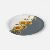 Blue Sunflower Baby Dusche Pappteller (Schrägansicht)