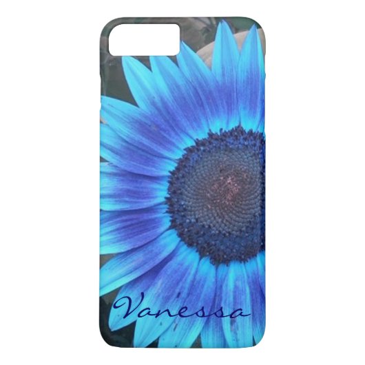 Blue Sunflower case *personalize* (Rückseite)