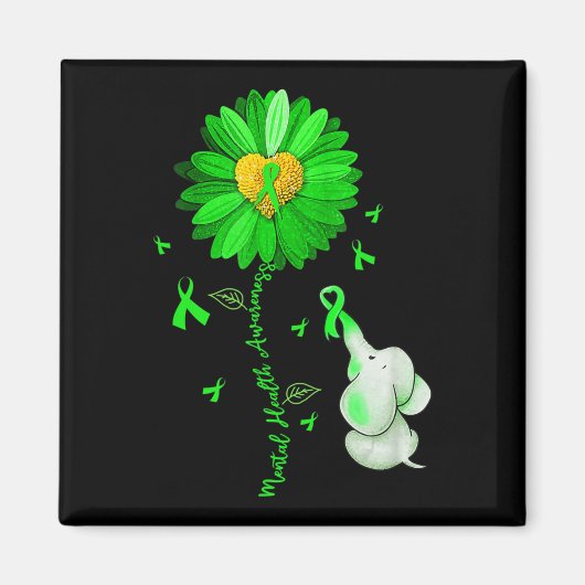 Blue Sunflower Elephant Outfit verbreitet psychisc Magnet (Vorne)