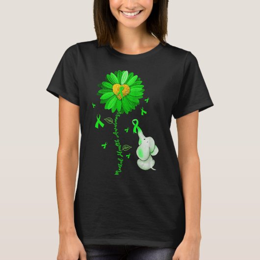 Blue Sunflower Elephant Outfit verbreitet psychisc T-Shirt (Vorderseite)