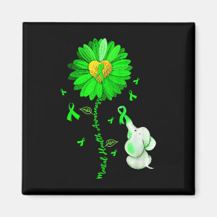 Blue Sunflower Elephant Spread Mental Health Aware Magnet