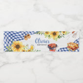 Blue Sunflower GRILLEN Baby Dusche Wasserflaschenetikett (Einzelnes Label)