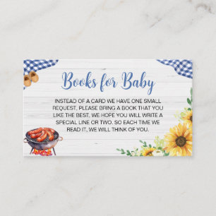 Blue Sunflower GRILLEN Baby Shower Books for Baby Begleitkarte