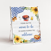 Blue Sunflower GRILLEN Baby Shower Envelope Statio Poster