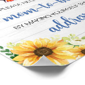 Blue Sunflower GRILLEN Baby Shower Envelope Statio Poster (Ecke)